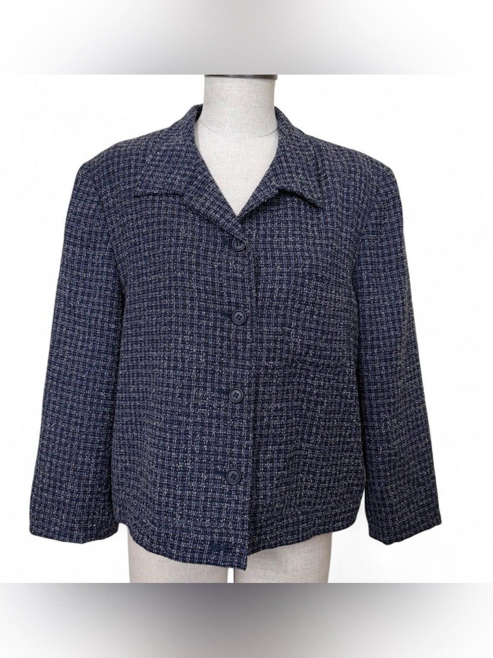 Norton McNaughton Blue Tweed Blazer Jacket